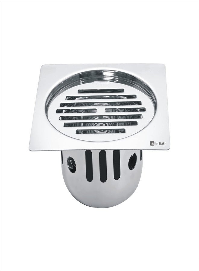 InBāth Floor Drainer/Grating Flat Cut Square with Cockroach Trap| Stainless Steel 304 Grade | 5 x 5 inches (OPLS-055 C) - Image 1